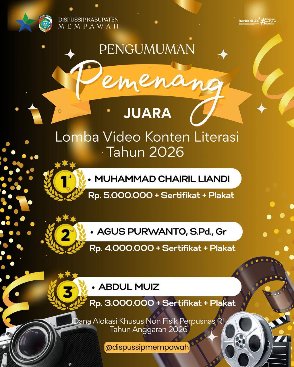Pemenang Lomba Video Konten Literasi 2026